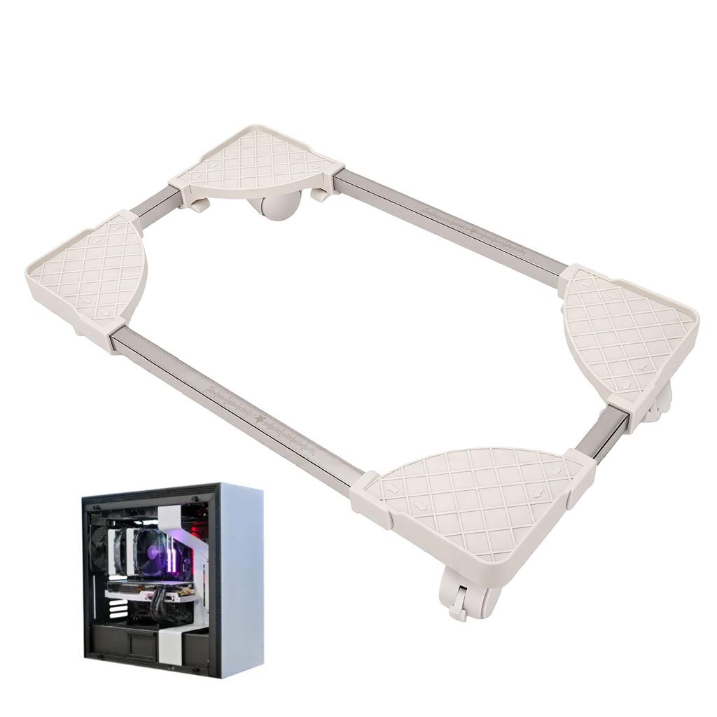 Mobile CPU Stand with 4 Locking Caster Wheels Ventilated Computer Tower Holder