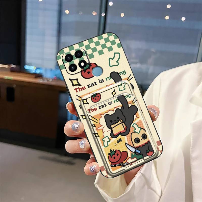 Cover Full wrap Phone Case For OPPO A15 4G/A15S/A35 2021 Durable Anti-knock Card sleeve Graffiti Soft case Cute TPU