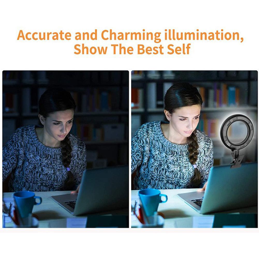 6 Inches 5 Lighting Fill Light Adjustables Brightness Multi-Purpose Video Fill Light For Laptops Photography Live Streaming