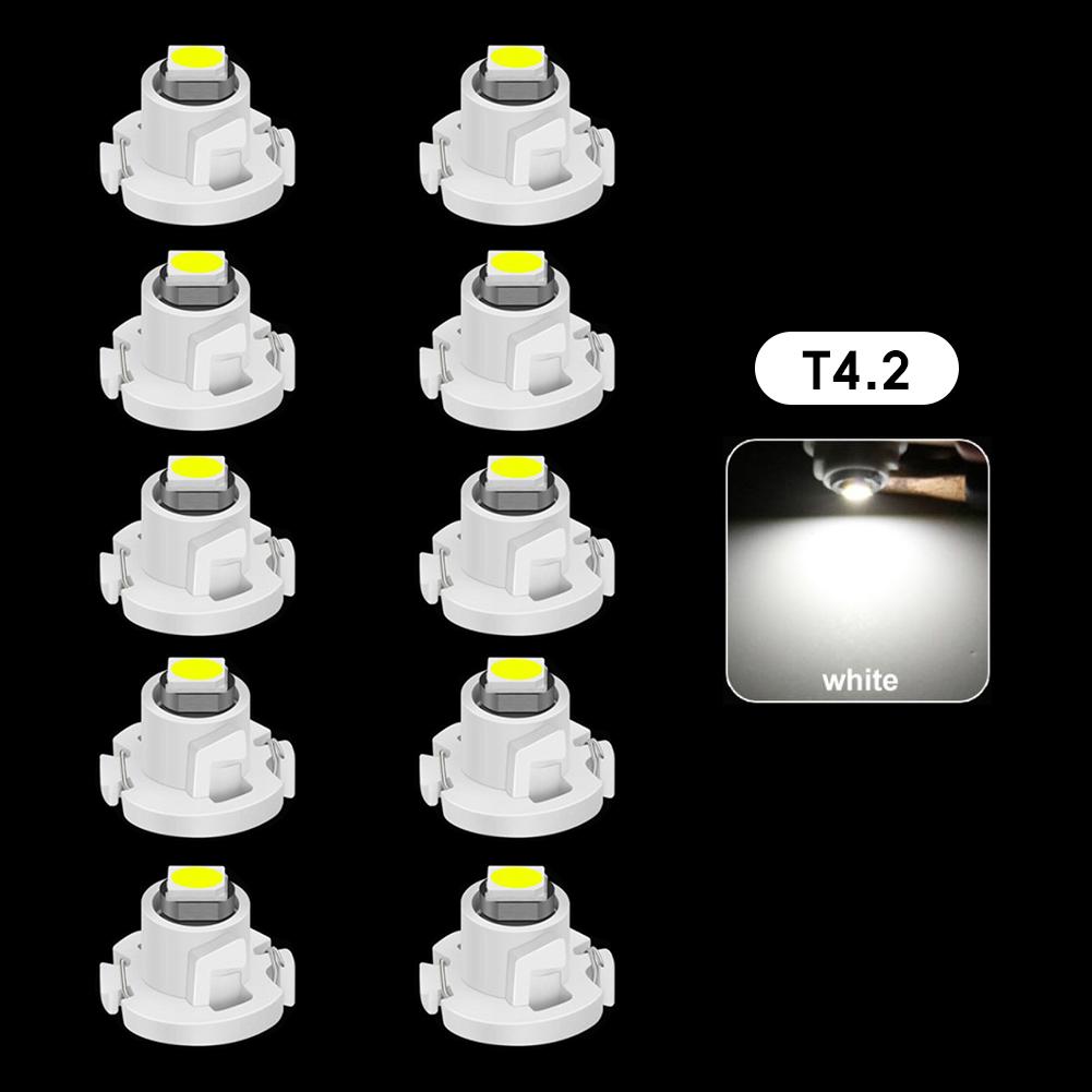 10Pcs Car Interior Indicator Lights Wedge Dashboard Warming Instrument Light T3 LED T4.2 T4.7 Led Bulb Canbus 3030SMD 12V Auto Lamp