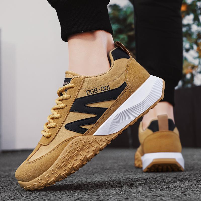 

Soft-soled comfortable retro Dexun shoes 2025 spring new casual versatile leather sports shoes jogging outdoor trendy shoes 44 жовтий