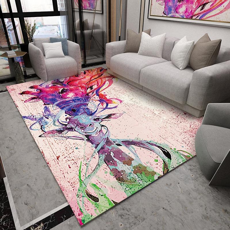 3D Printed Carpet Bedroom Bedside Carpet Long Anti Slip Floor Mat Large Living Room Floor Mat