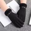 Cold Protection Full Finger Gloves Plush Winter Mittens Elastic Cat Women Gloves  Driving