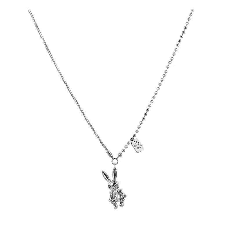 

Mechanical rabbit necklace new men s and women s tide niche design pendant simple collarbone chain pendant women s accessories tide