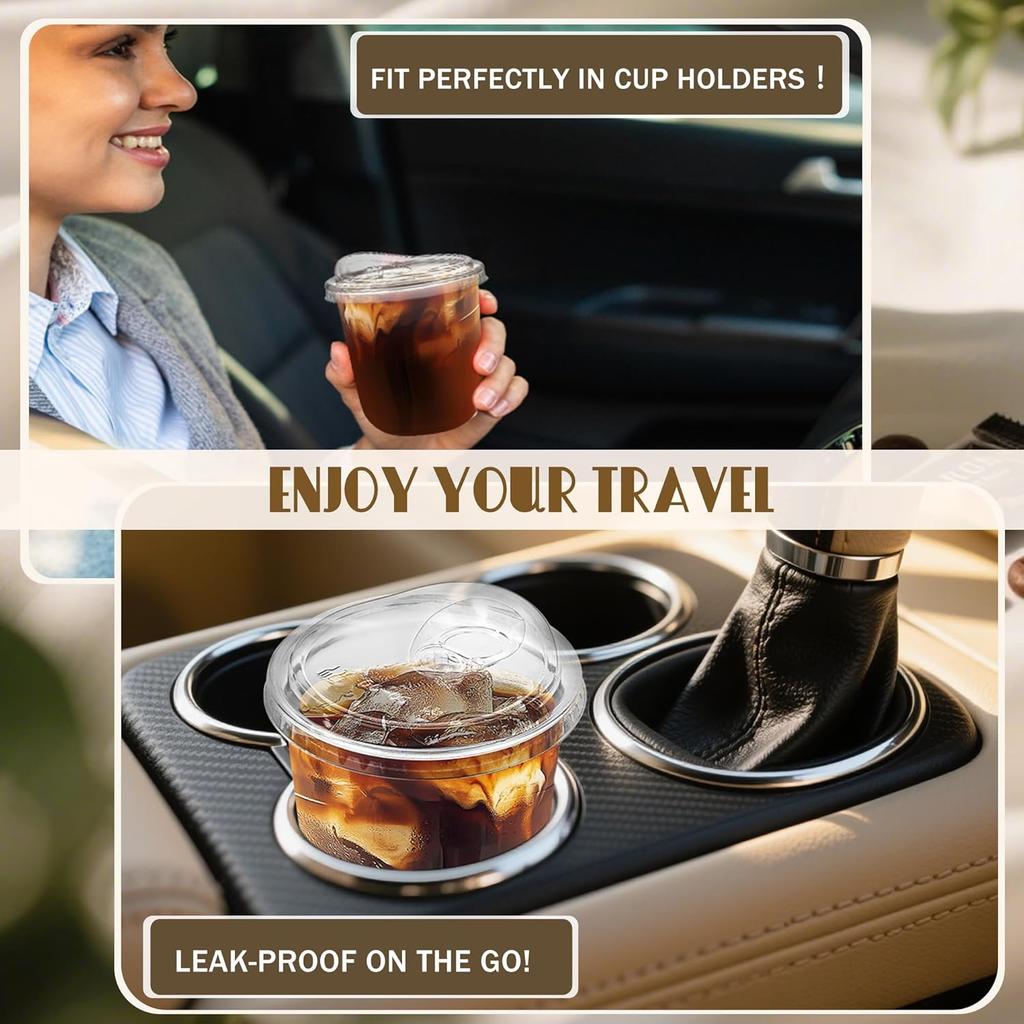 KesaPlan 50 Pack 12oz Clear Plastic Cups with Sip Lids, Disposable Iced Coffee Cup with Strawless Lid for Party Wedding Catering Events, To Go Cups