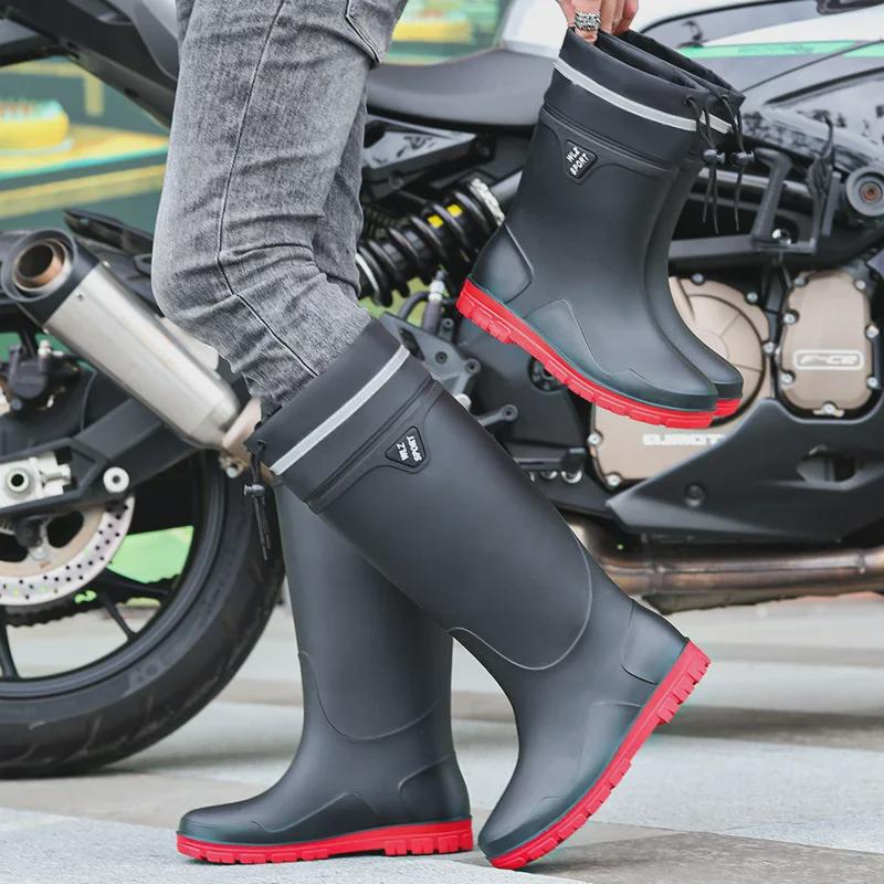 Bottes de Pluie en Caoutchouc Imperméables et Antidérapantes pour Hommes, Style Coréen Tendance, Pêche et Extérieur