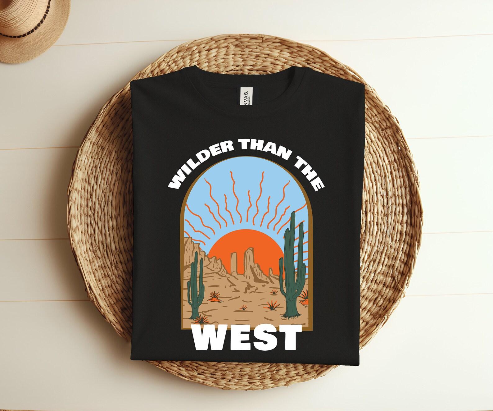 Wild Wild West Western Life Southwest Desert Vibes Cactus T-Shirt, Perfect Gift Adults Kids, Funny Personalized, Rodeo Cowboy Country Music 100