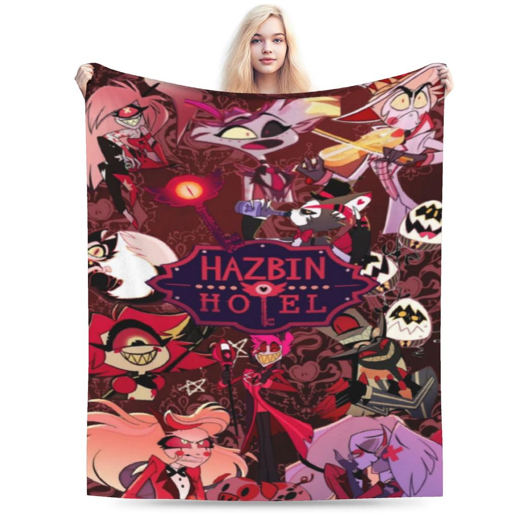 Custom Hazbines Eles Alastor Vox 2 Stuff Blanket Soft Velvet Throw Blanket Comfortable Bedding Throws