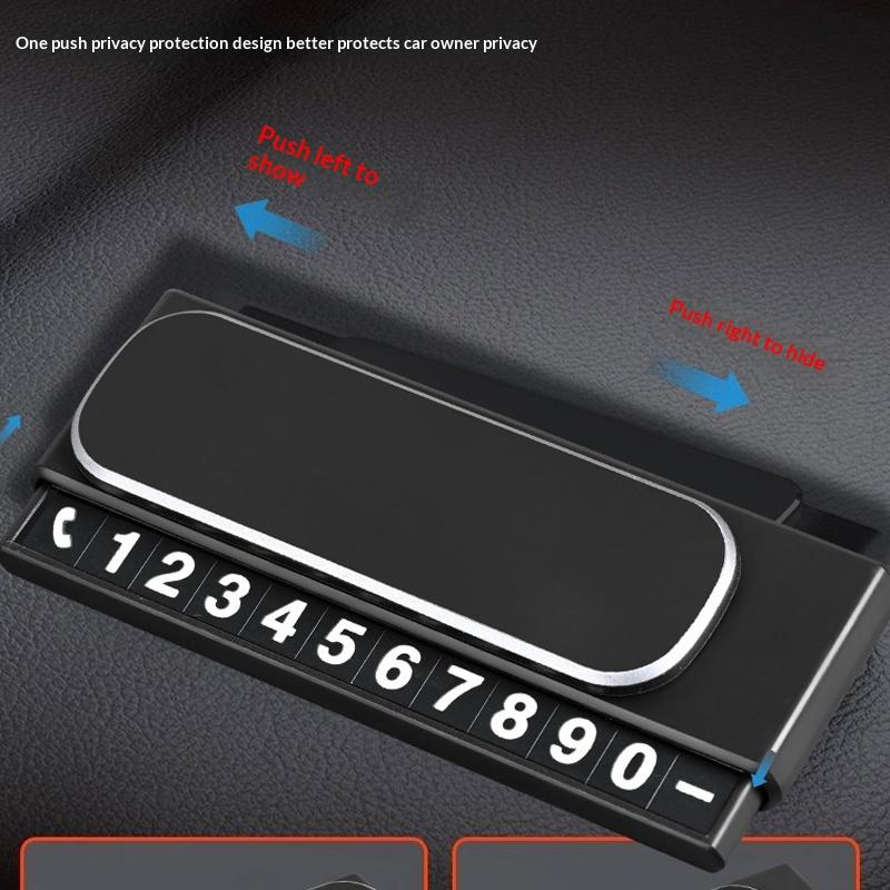 Mini Portable Phone Number Plate Car Number Plate For Temporary Use Parking Card Phone Number Display Auto Interior Accessory