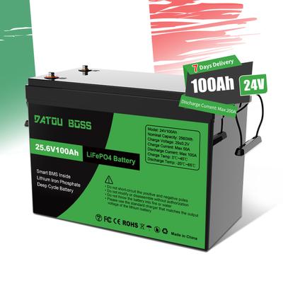 24V 100Ah Lithium LiFePo4 Battery, for RV,Solar,Marine,Trolling Motor,Motorhome,Backup Power,off-Grid,Smart 100A BMS,