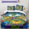 3pcs TMNT Cover Set - Personalized Name, HD Printed Bedding with 1 Cover and 2 Pillowcases - Perfect for Home Decor, Easy Care