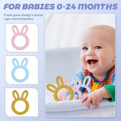 Baby Silicone Teether Bunny Baby Soothing Biting Fun Children Teething Toy
