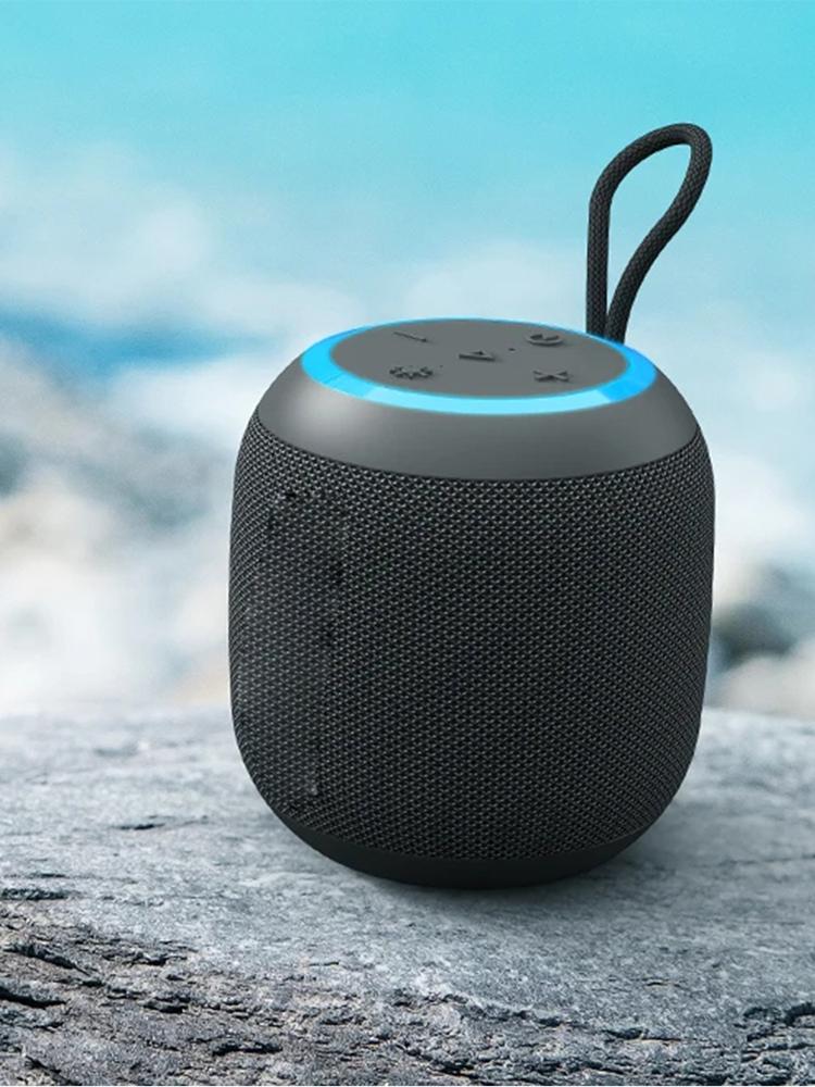

Mini Speaker Portable Speaker with Bluetooth 5.3, Balanced Bass, IPX7 Waterproof, LED Modes for Camping, Outdoor Gift