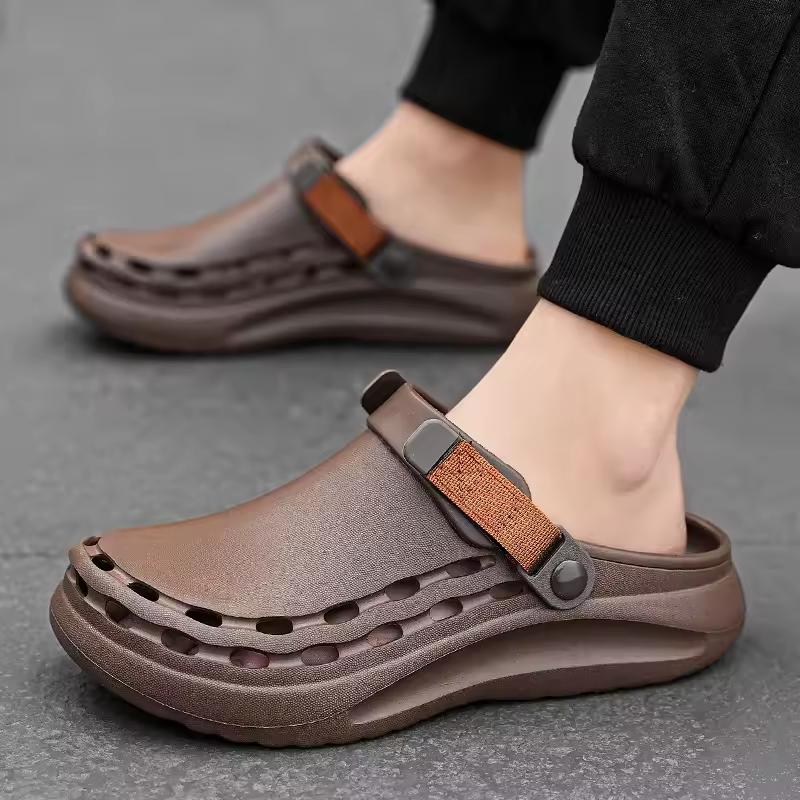 Quick-Dry EVA Solid Color Mens Sandals Fashion Trendy Lightweight Outdoor Travel Essentials Beach Shoes Casual Men’s Slippers