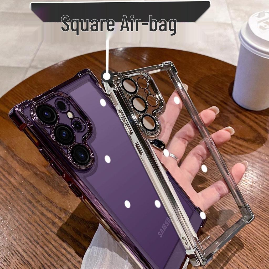 Electroplated Airbag Drop-Proof Phone Case for Samsung S24 Ultra/S23/A73 - Full Coverage, Fingerprint-Resistant.