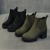 Ankle Boots for Women Autumn and Winter Thick Heel Thick Sole Round Head Short Boots Woman Shoes High Heel Women's Boots