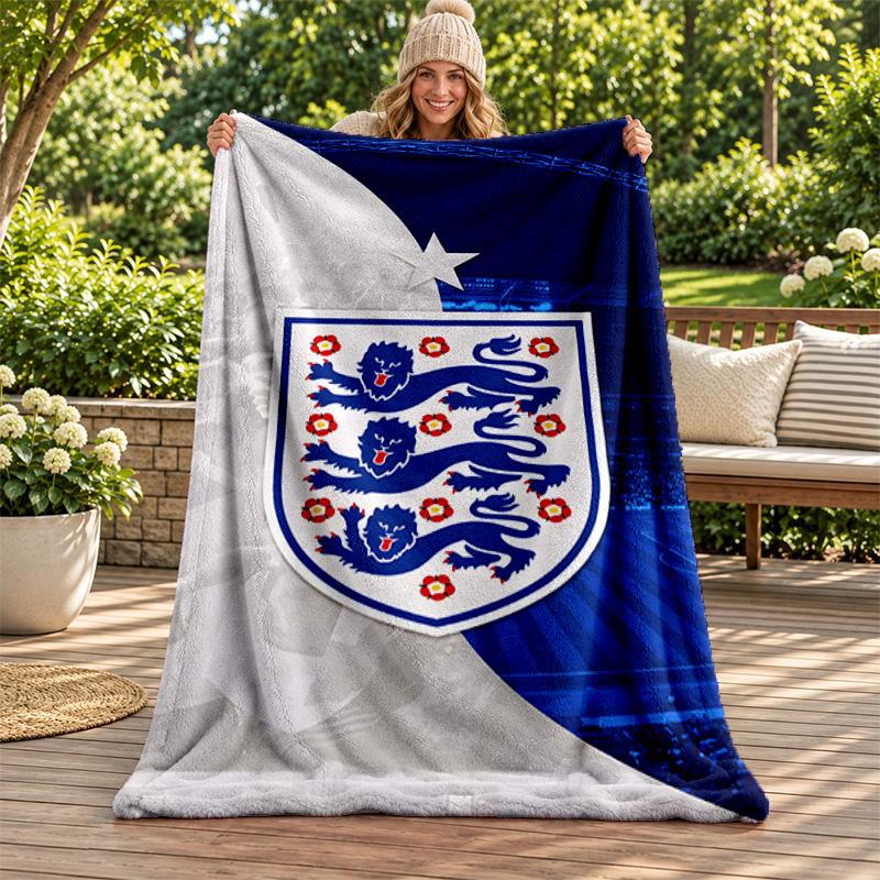 England National Football Team Blanket Flannel Blanket Soft Cozy Plush Throw for Sofa Bed Lightweight Home Decoration Gifts for Christmas Various Holi