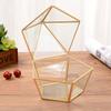 Nodic Pentagonform Geometrisk Transparent Glas Blomsterrum Glas Ringask Vigselring Smycken