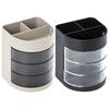 Multifunctional Pencil Holder with 3 Rotatable Compartments Desktop Pen Organizers Storage Box Office Desk Organization