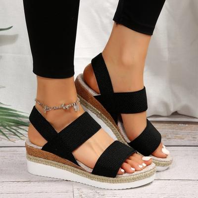 Large-sized Shoes Wedge Heels Sandals Women's Fish-mouthed Thick-soled Sandals