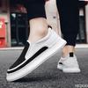 Spring and Autumn Fashionable Breathable Casual Anti Slip Work Men's Shoes Black Flat Bottomed One Foot Sports Men's Board Shoes