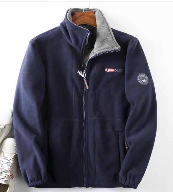 Men's Velvet Thickened Casual Jacket - 2025 Autumn/Winter Niche Design with Printed Graphics