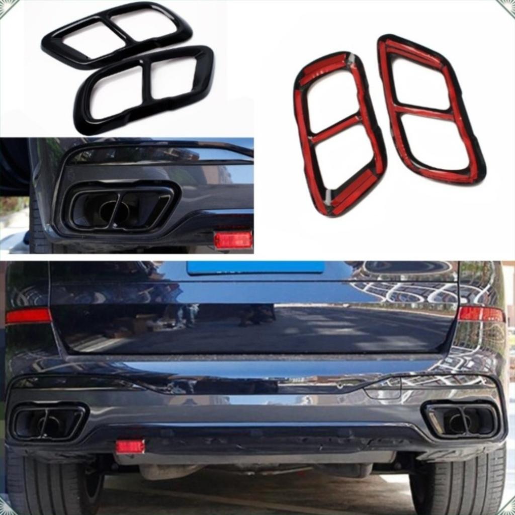 AMG Quad Exhaust Tailpipe Cover Trim For Mercedes-Benz C-Class C260L C180L C200L 2015-2026 Carbon Fiber Pattern Sporty Auto Tuning Accessory