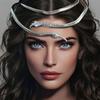 Twisted Snake-shaped Personalized Open-ended Decorative Necklace Collar for Women, Multiple Wearing Options, Headwear, High-end Style