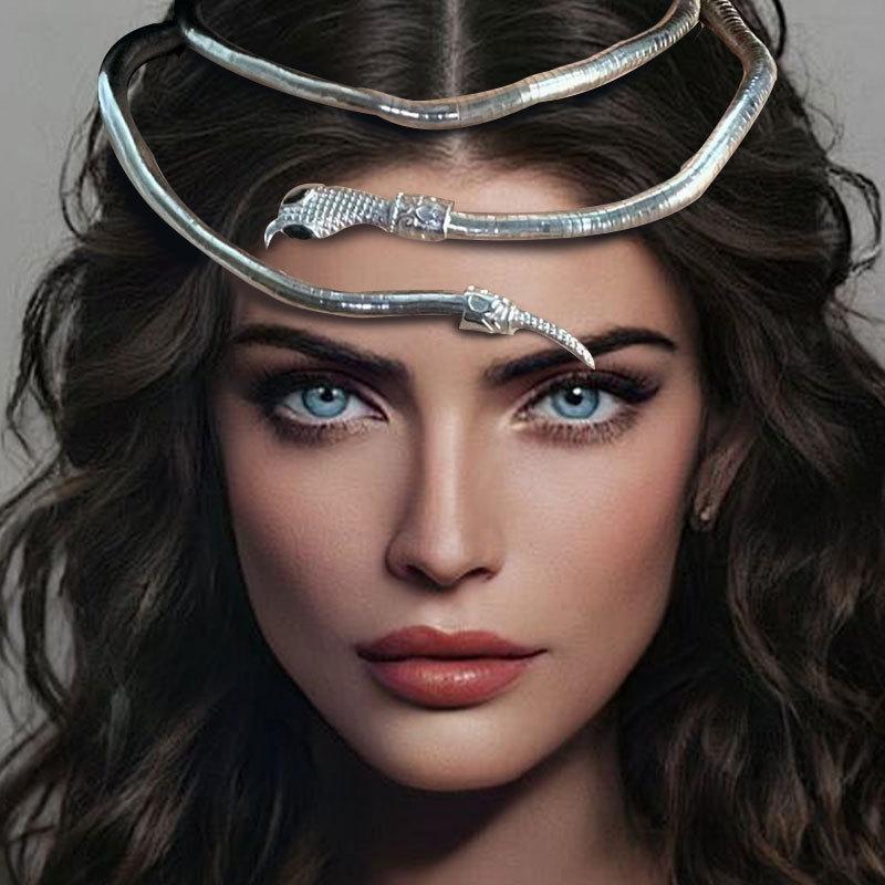 Twisted Snake-shaped Personalized Open-ended Decorative Necklace Collar for Women, Multiple Wearing Options, Headwear, High-end Style