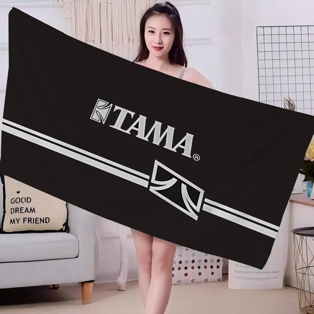 Stylish T-TAMA Drum Beach Towel Colorful Bath Towels for Girl Microfiber Quick Dry Custom Sand Free Beach Yoga Spa Gym Pool