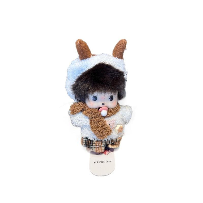 Kawaii 11Cm Genuine Mengqiqi Plush Doll Neck Scarf Sweater Winter Doll Toy Keychain Bag Pendant Girl Gift Christmas Gift