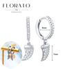 925 Silver Needle Rivet Micropaved Zircon Pendant Hoop Earrings For Women Punk Vintage Earrings Fashion Party Jewelry Gifts