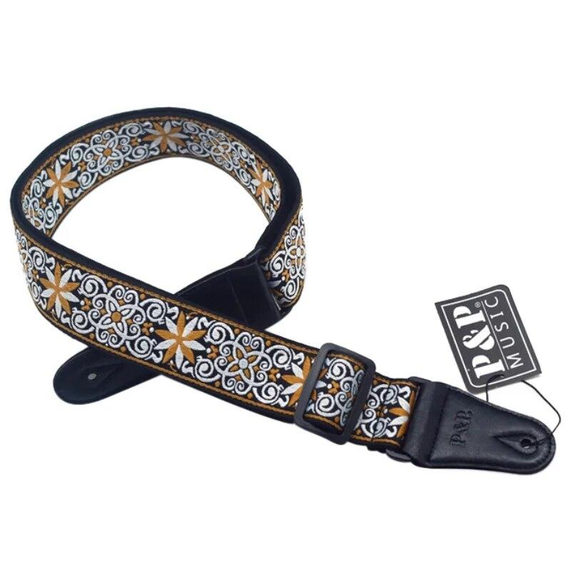 Uniwersalny pasek na ramię do gitary Vintage, regulowany, dżinsowy, bawełniany, do gitary basowej akustyczno-elektrycznej