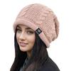 Women's Korean Fashion Large Knit Hat - Warm, Versatile, Slouchy Wool with Ear Protection for Autumn & Winter