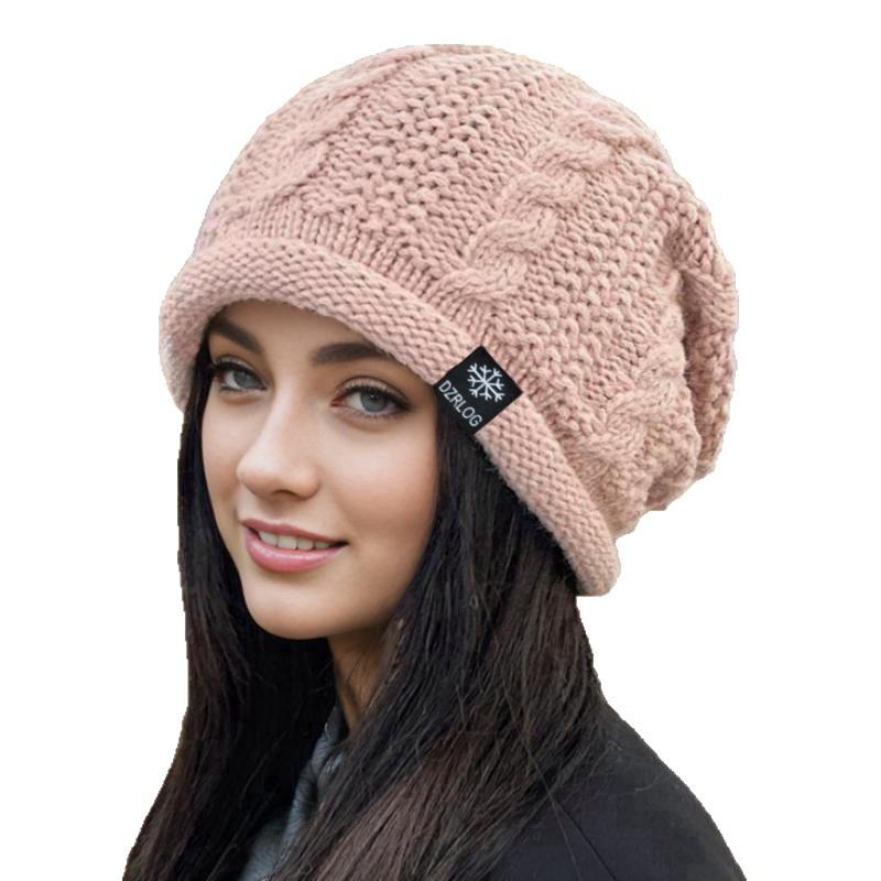 Women's Korean Fashion Large Knit Hat - Warm, Versatile, Slouchy Wool with Ear Protection for Autumn & Winter