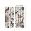 2pcs Elegant Mallard Duck Curtains - Brown & White   Nature-Inspired Design with Reed and Grass Print   Semi-Transparent for Bedro