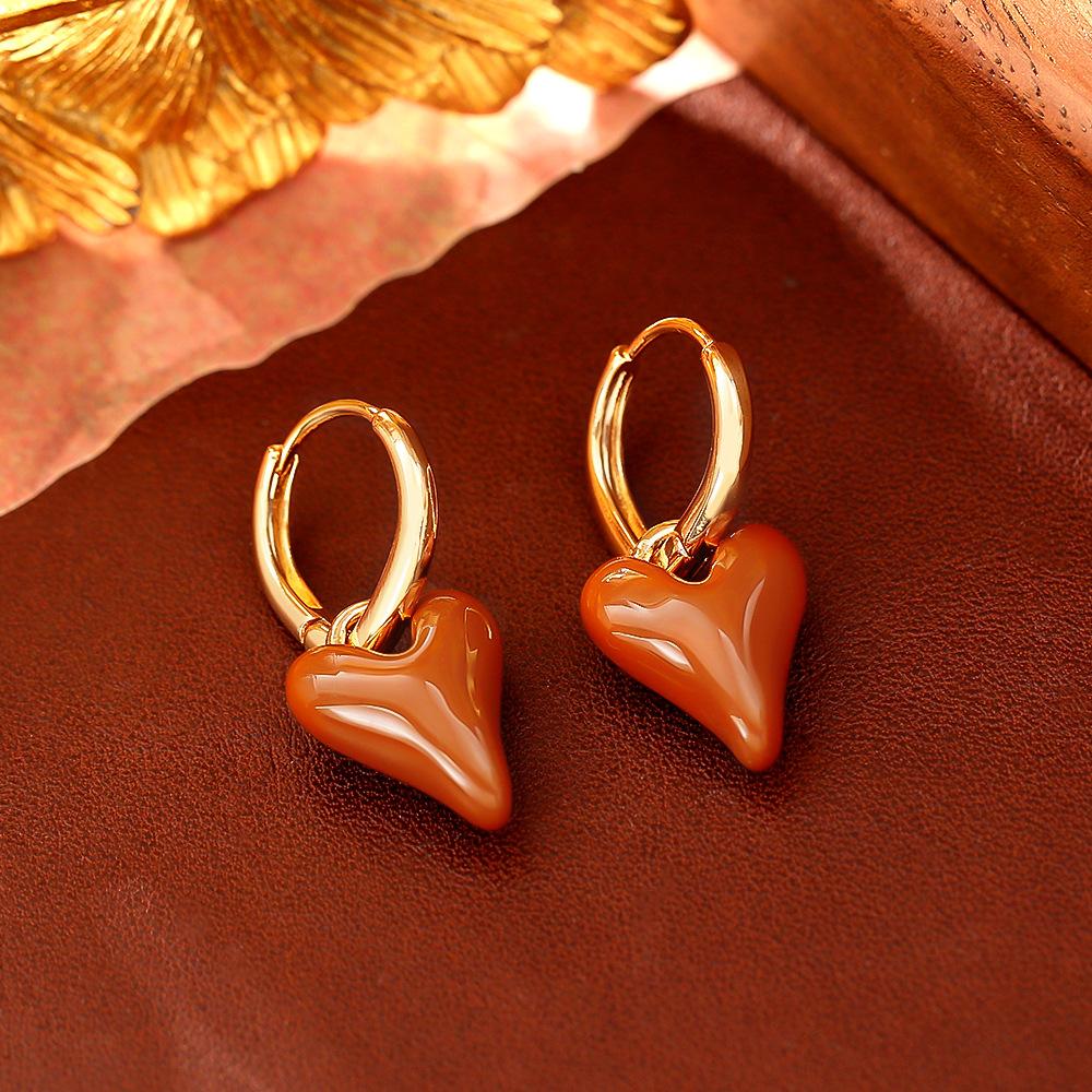 Romantic Heart Dangle Drop Earrings Vintage Aesthetic Detachable Earrings Luxury Chic Autumn Winter Jewelry Gift for Women