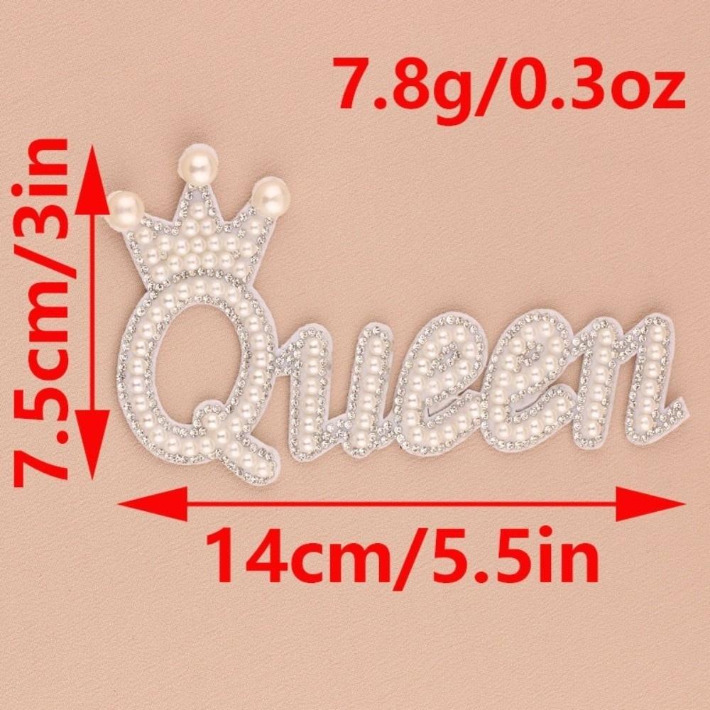 Non-woven Letter Patches Resin Rhinestone Accents Alphabet Appliques Pearl Embellished Adhesive Backing Tape Bag Decoration