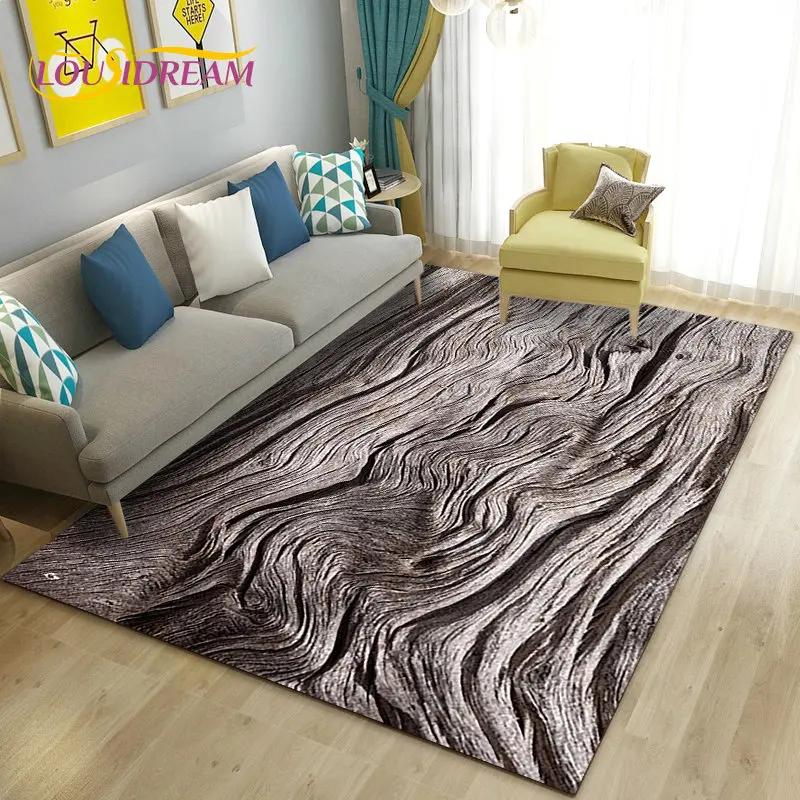 3D Ahşap Tahıl Desen Alan Kilim, Oturma Yatak Odası Kanepe Paspas Mutfak Dekorasyon için Halı Halı, Çocuk Kaymaz Zemin Mat Oyna