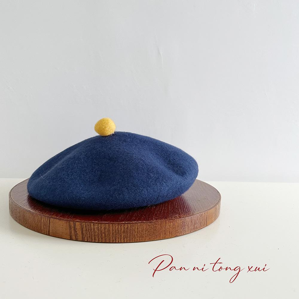 1pc Women French Classic Solid Color Beret Cap,fleece-lined Warmth Leisure Fashion Beanie Hat Suitable for Party Wear Halloween