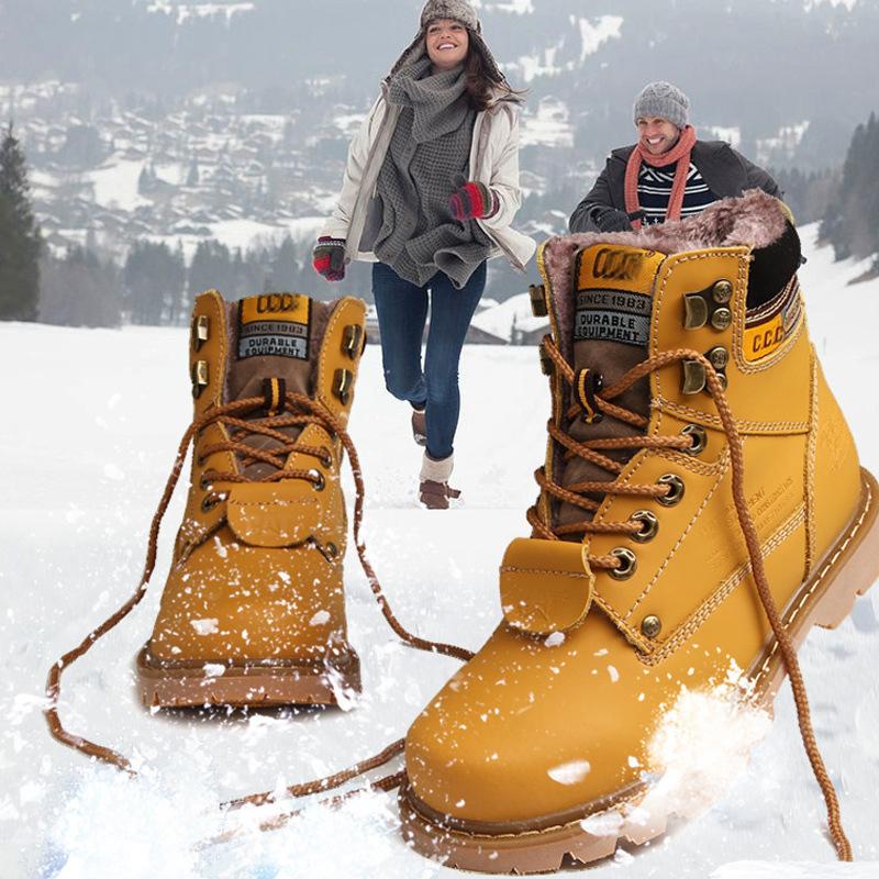 Botas tácticas de diseñador para hombre y mujer, de cuero genuino, estilo militar, para nieve, color amarillo, para exteriores, para trabajo, zapatillas de deporte