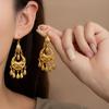 Retro Gilt Flower Fringed Earrings High-End Women'S Light Luxury Niche Exaggerated Temperament Earrings Ancient Hanfu Earrings