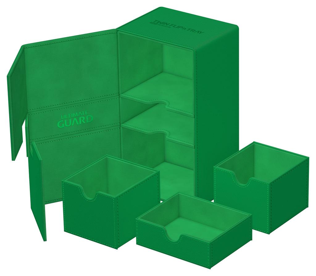 Ultimate Guard Twin Deck Case Xeno Skin Monocolor Green Flip`n`Tray 200+