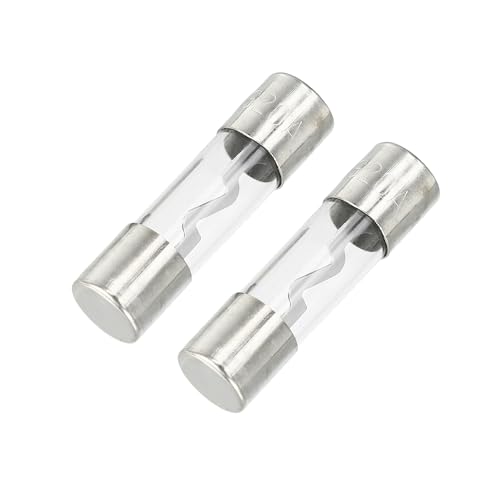 

Partuto 2 шт. 20A Універсальний скляний запобіжник AGU - Автомобільний запобіжник Трубка Захист живлення Безпека Скляна трубка - Метал Сріблястий тон