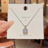 Korean Style Zircon Square Necklace for Women - High-Quality Moissanite Clavicle Chain, Ins Light Luxury Fashion