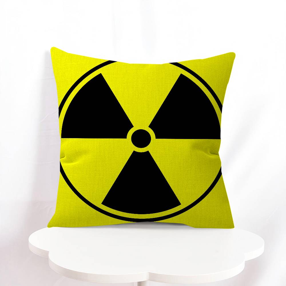 Creative Radiation Logo Cushion Cover Pillowcase Upholstery Sofa Throw Pillow Home Decor Pillowcas