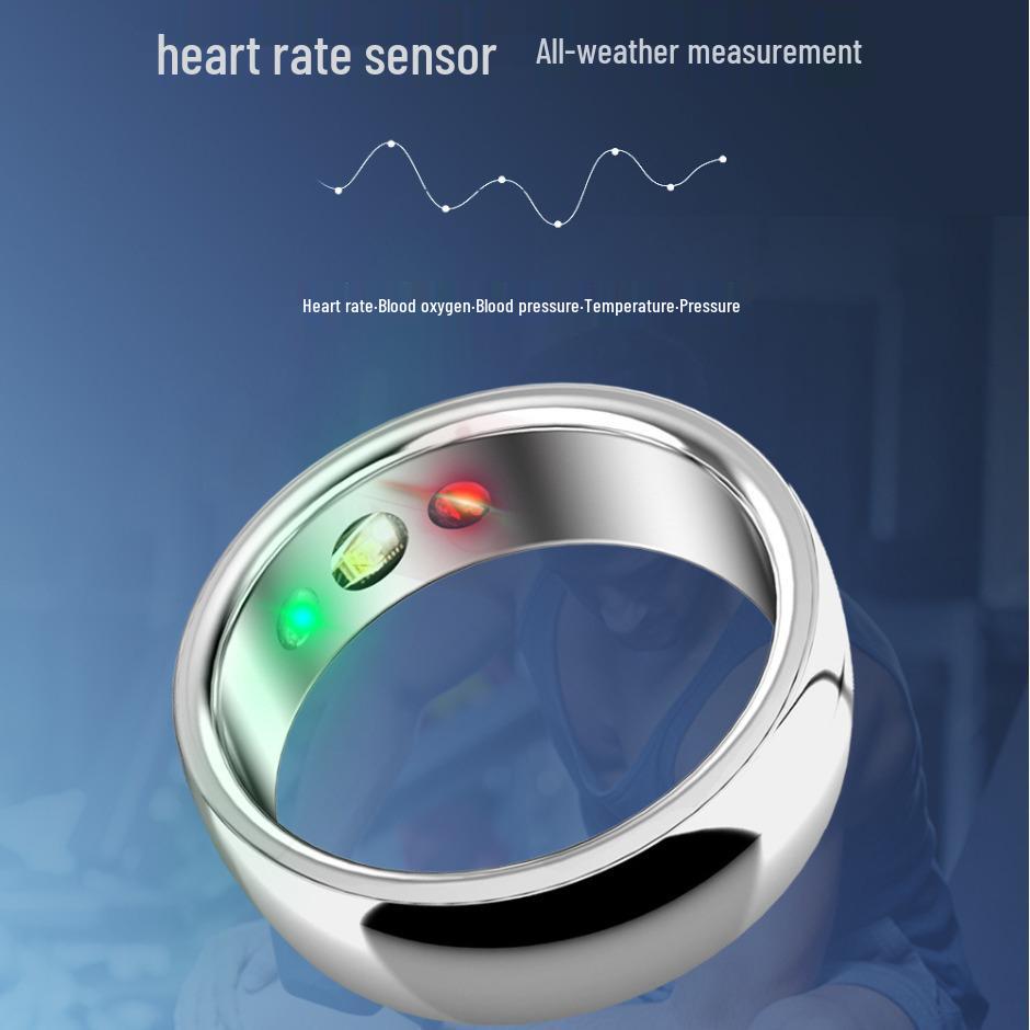 Smart Ring: Bluetooth ECG, Heart Rate, Blood Oxygen, Sleep Monitoring with NFC, Wireless Charging, and Entertainment App