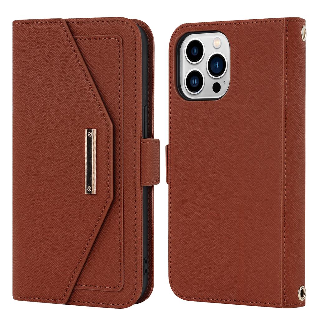 Lanyard Crossbody Wallet Case For iPhone 15 16 Pro Max 14 13 12 Mini 11 XR 8 SE 2025 Cards Slot Magnetic Stand Mirror Book Cover