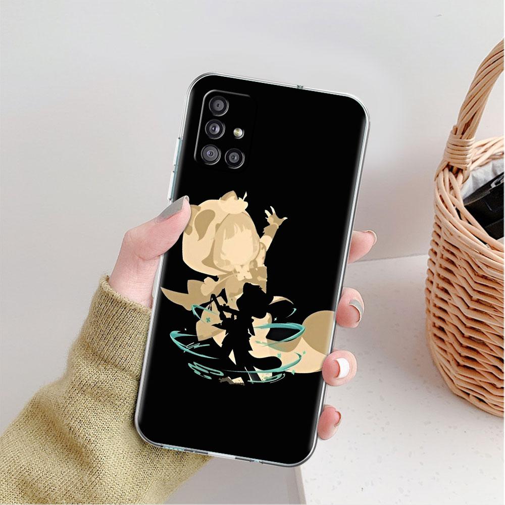 

Прозрачный чехол для Samsung Galaxy A52 A12 A51 A32 A21s A71 A32 A22 50 A70 A31 A72 5G чехол для телефона аниме Genshin Impact Cool Samsung A53 5G