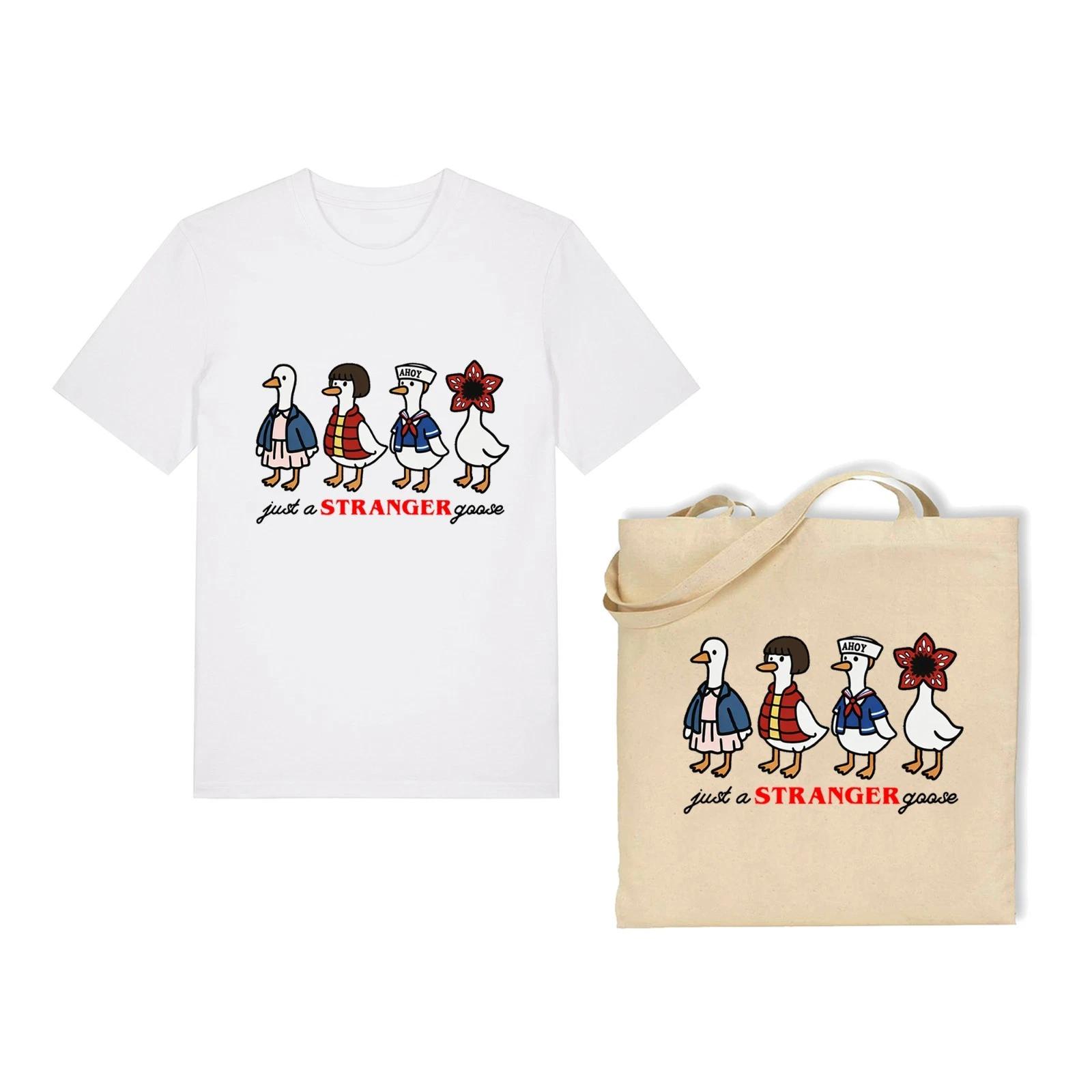 COMBO Unisex T-Shirt & Tote Bag Set - Just-A-Stranger-Goose- Novelty TV Movie S